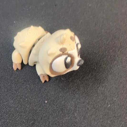 3D-printed sloth mini in cream and brown